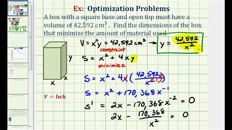 a box witn a top of one metal optimization|4.5: Optimization Problems .